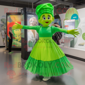 Limegrøn irsk danser maskot...
