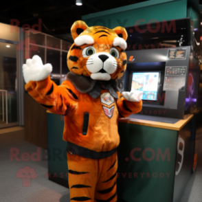 nan Tiger mascot costume character dressed with a Bomber Jacket and Mittens