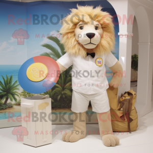 Cream Lion maskot kostym...