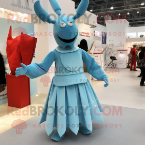 Sky Blue Lobster maskot...