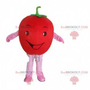Gigantisk rød tomat maskot, frukt og grønnsak drakt -