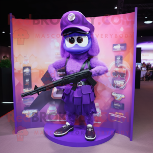 Purple Sniper maskot kostym...