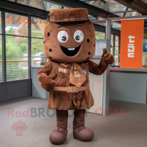 Rust Chocolate Bars mascot costume character dressed with a Jacket and Ties