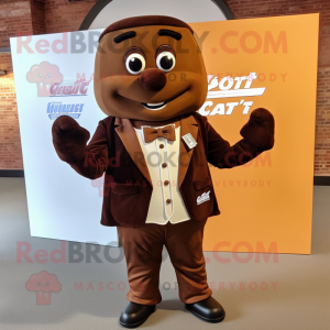 Rust Chocolate Bars mascot costume character dressed with a Jacket and Ties