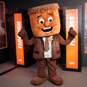 Rust Chocolate Bars mascot costume character dressed with a Jacket and Ties