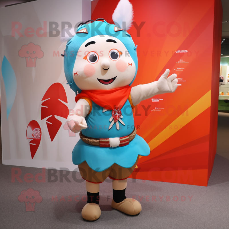 nan Arrow Of Love mascot costume character dressed with a Mini Skirt and Backpacks nan Arrow Of Love mascot costume character dressed with a Mini Skirt and Backpacks