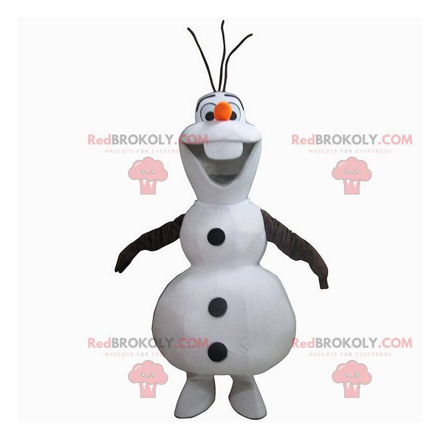 Mascotte d'Olaf, célèbre bonhomme de neige de dessin animé -