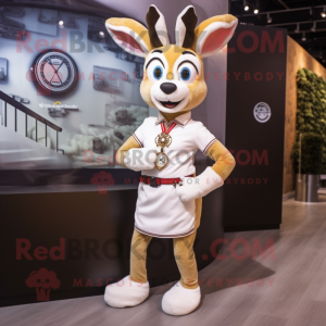 Cream Deer maskot kostume...