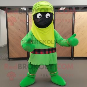 Lime Green Ninja mascotte...