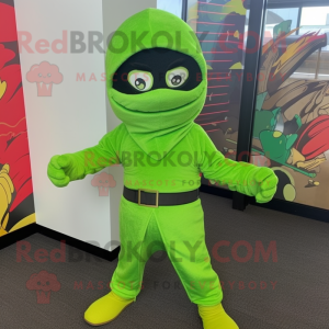 Lime Green Ninja mascotte...