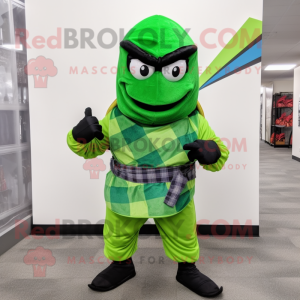 Limegrøn Ninja maskot...