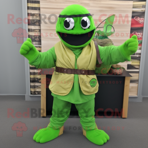 Lime Green Ninja mascotte...