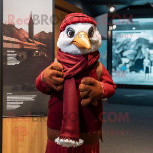 Maroon Gull maskot kostume...