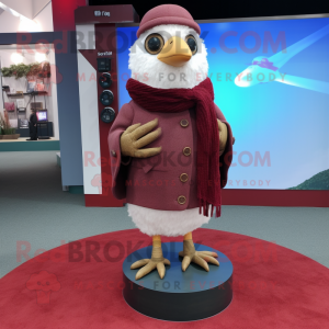 Maroon Gull maskot kostume...