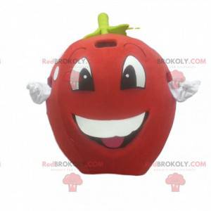 Maskot rött äpple, jätte, körsbärsdräkt, jätte frukt -