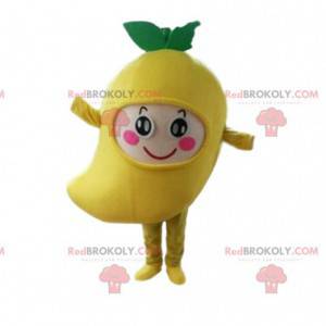 Mascote gigante de manga, fantasia de frutas exóticas amarelas