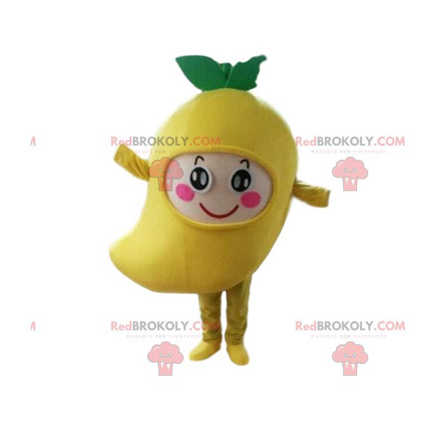 Mascotte gigante mango, costume giallo frutta esotica -
