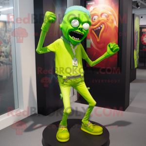 Lime Green Zombie mascotte...