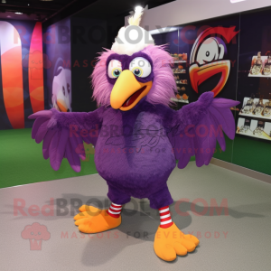 Purple Rooster mascotte...