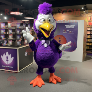 Purple Rooster maskotdräkt...