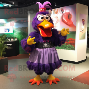 Purple Rooster mascotte...