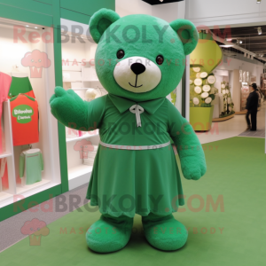 Groene teddybeer mascotte...
