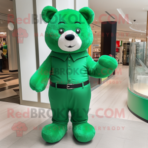 Grønn Teddy Bear maskot...