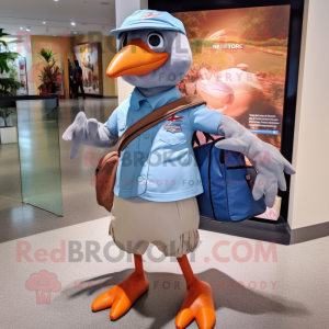 nan Passenger Pigeon mascot costume character dressed with a Running Shorts and Wallets