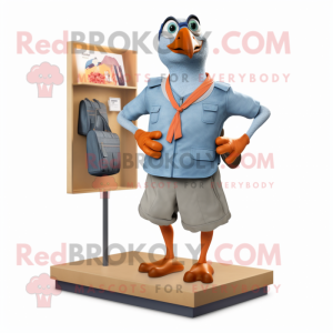 nan Passenger Pigeon mascot costume character dressed with a Running Shorts and Wallets