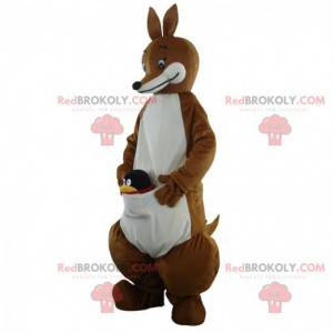 Brown and white kangaroo mascot, animal Australia -