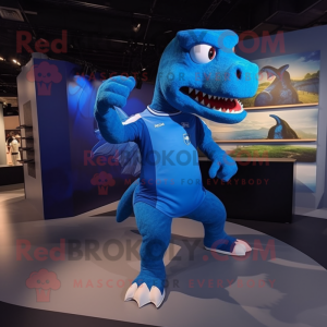 Blue T Rex maskot kostume...