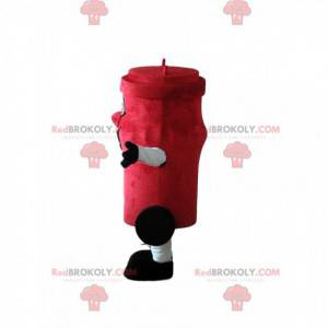 Reusachtige mascotte rood afval, afvalcontainer - Redbrokoly.com