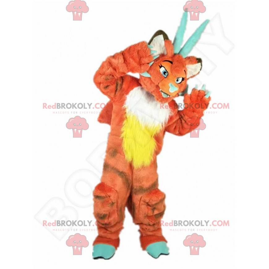 Orange dragon mascot, orange creature costume - Redbrokoly.com