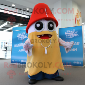 nan Fried Calamari mascot costume character dressed with a Cover-up and Keychains