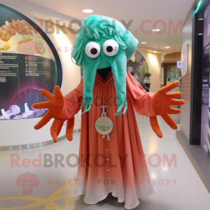 nan Fried Calamari mascot costume character dressed with a Cover-up and Keychains