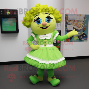 Limegrøn irsk danser maskot...