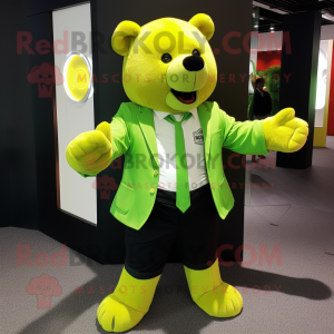 Lime Green Bear mascotte...