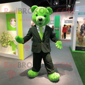 Lime Green Bear maskot...