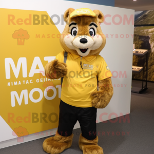 Gold Marmot maskot drakt...