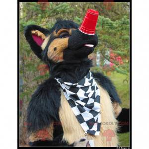 Brun och svart hundmaskot - Redbrokoly.com