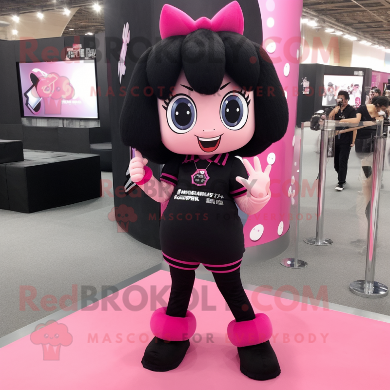 Black Pink mascot costume character dressed with a Leggings and Keychains Black Pink mascot costume character dressed with a Leggings and Keychains