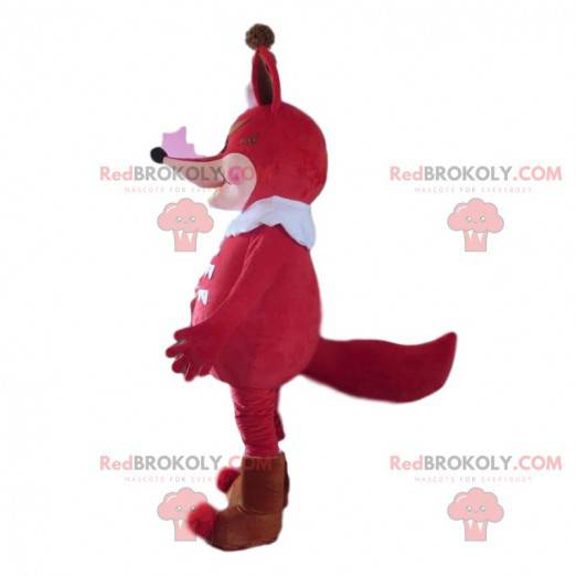 Red and white fox mascot looking nasty - Redbrokoly.com