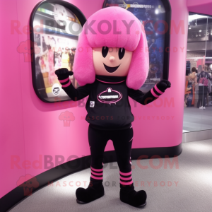Schwarz-rosa Maskottchen...