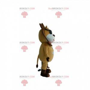 Mascotte leone beige e marrone con occhiali da sole -