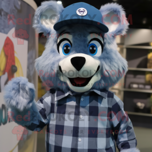 Sky Blue Wolf maskot...