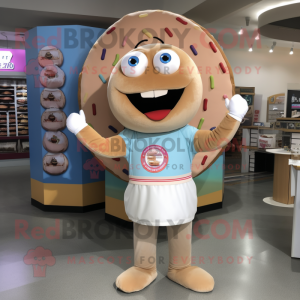 Tan Donut maskot kostym...