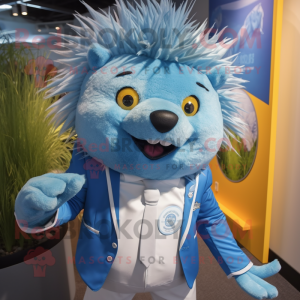 Sky Blue Porcupine mascotte...