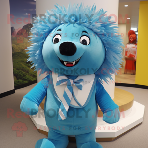 Sky Blue Porcupine mascotte...