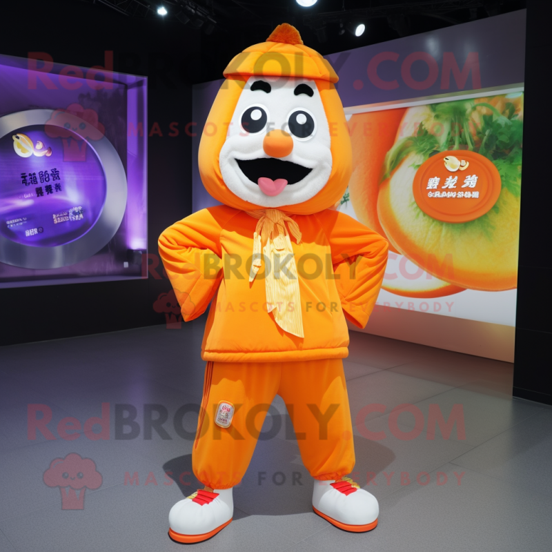 nan Mandarin mascot costume character dressed with a Joggers and Tie pins