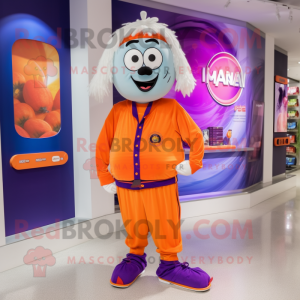 nan Mandarin mascot costume character dressed with a Joggers and Tie pins